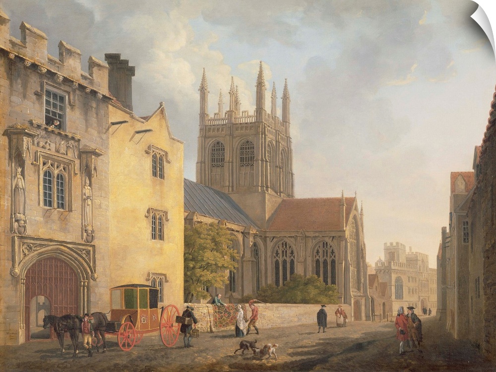Merton College, Oxford, 1771 (oil on canvas) by Rooker, Michael (Angelo) (1743-1801) Yale Center for British Art, Paul Mel...