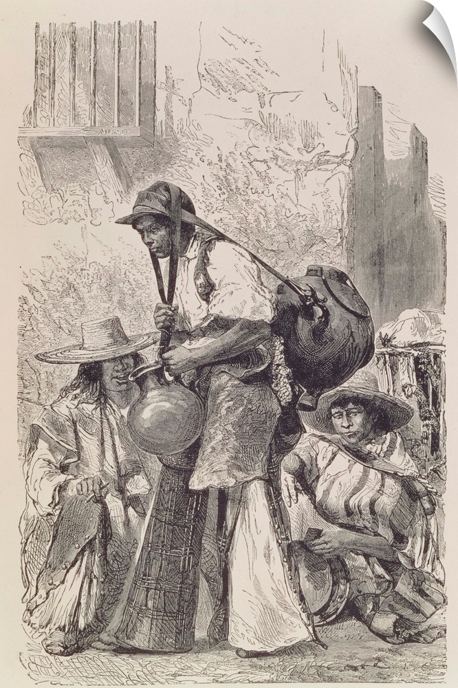 Mexican Water-Carrier, from 'The Ancient Cities of the New World', by Cluade-Joseph-Desire Charnay, pub. 1887