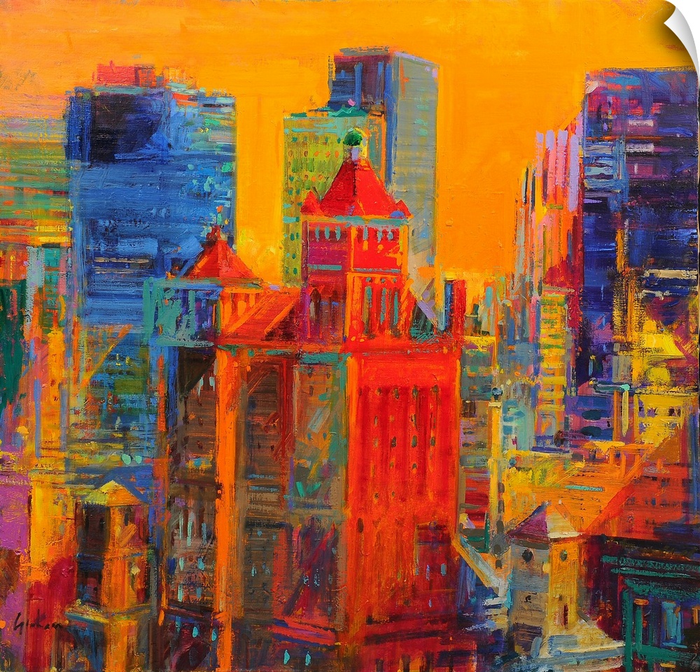 Midtown Manhattan from The Waldorf (originally oil on canvas) by Graham, Peter