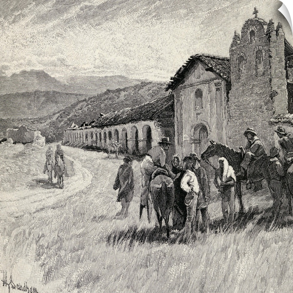 Mission Santa Ynez or Ines, Solvang, California. From the book, "The Century Illustrated Monthly Magazine" May to October,...