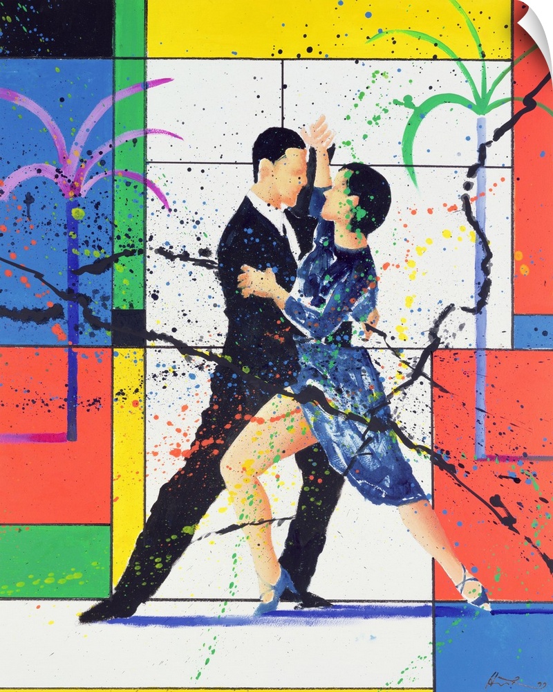 Contemporary painting of a couple dancing the tango.