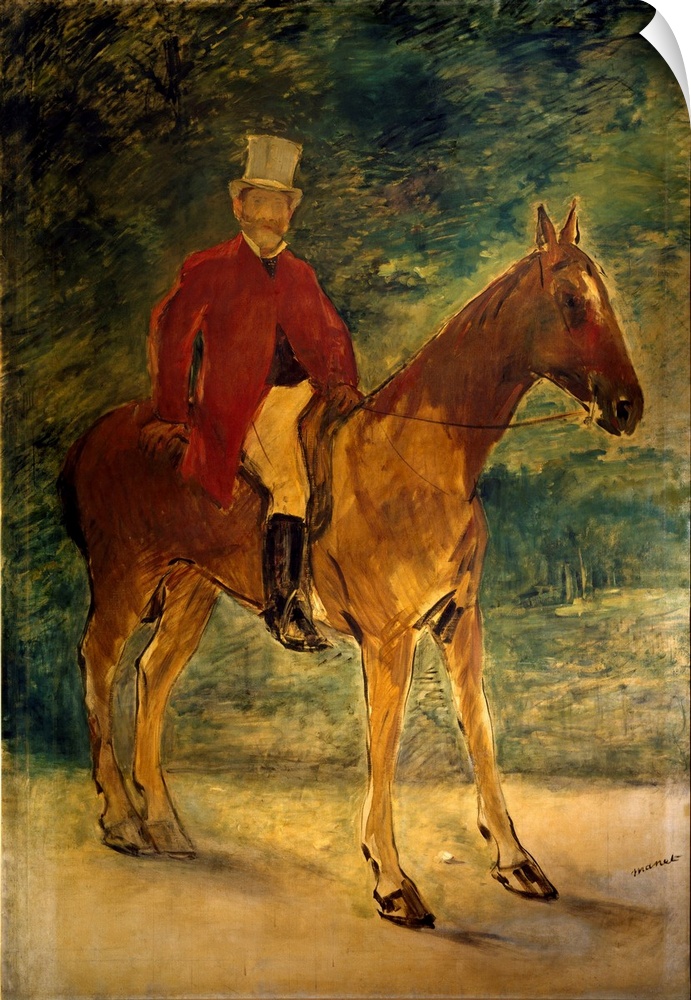 Monsieur Arnaud a Horseback Painting by Edouard Manet (1832-1883) 1875.