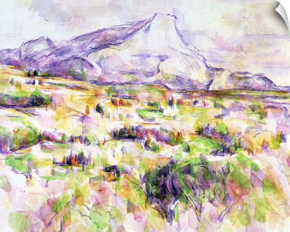 Mont Sainte-Victoire from Les Lauves, 1902-06, watercolor and graphite on paper. By Paul Cezanne (1839-1906).