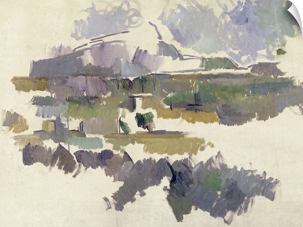 Paul Cezanne's famous 1904 oil on canvas painting "Montagne Sainte Victoire"