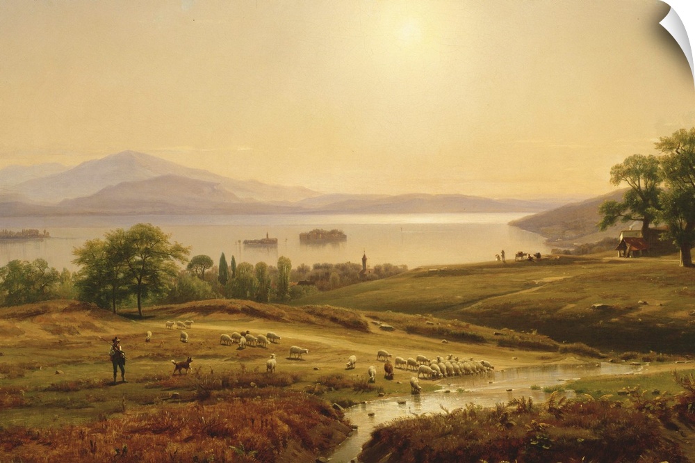 Morning on Lago Maggiore, 1860, oil on canvas.  By Thomas Worthington Whittredge (1820-1910).