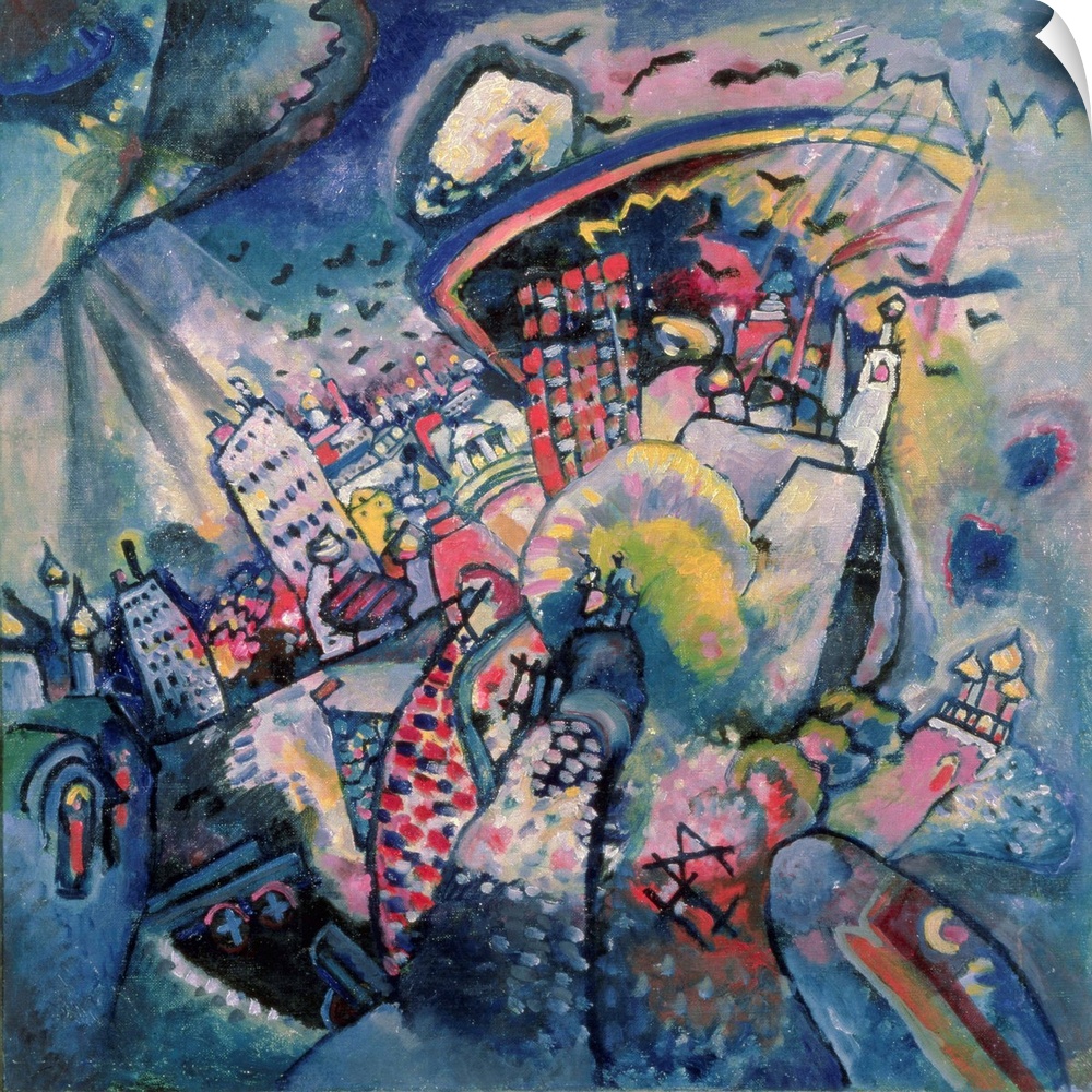 Moscow I, 1916 (originally oil on canvas) by Kandinsky, Wassily (1866-1944)