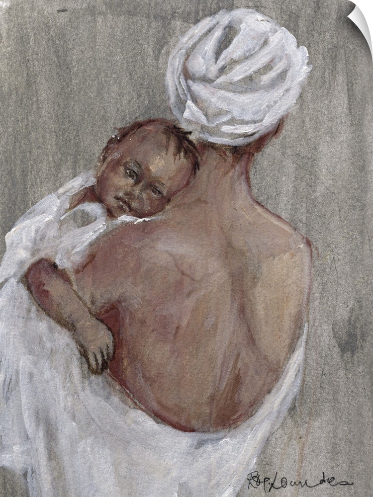 Mother and Child (w/c on paper) by Lowndes, Rosemary (1937-2001); Private Collection; British