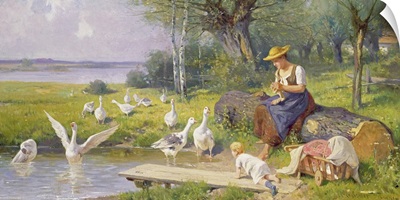 Mother and Child with Geese