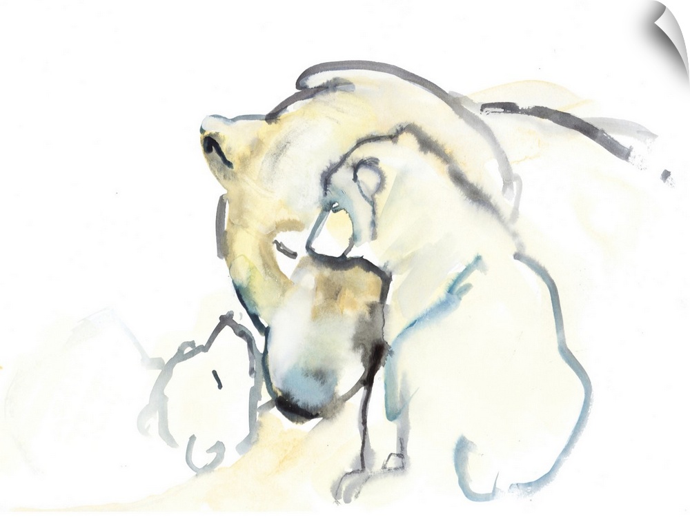 Mother and Twins, 2015, (watercolor and gouache on paper) by Mark Adlington.