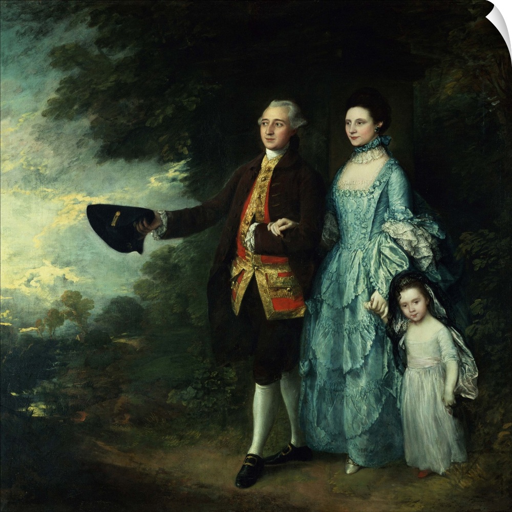 Mr. and Mrs. George Byam and their eldest daughter, Selina, c.1764 (originally oil on canvas)  by Gainsborough, Thomas (17...