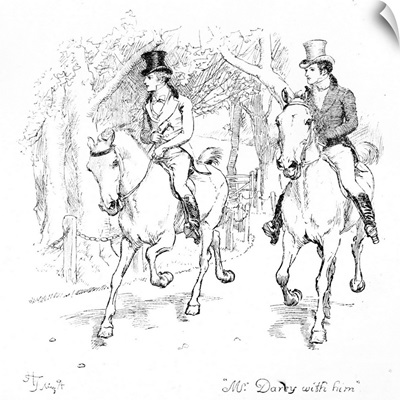 'Mr. Darcy with him', illustration from 'Pride and Prejudice' by Jane Austen