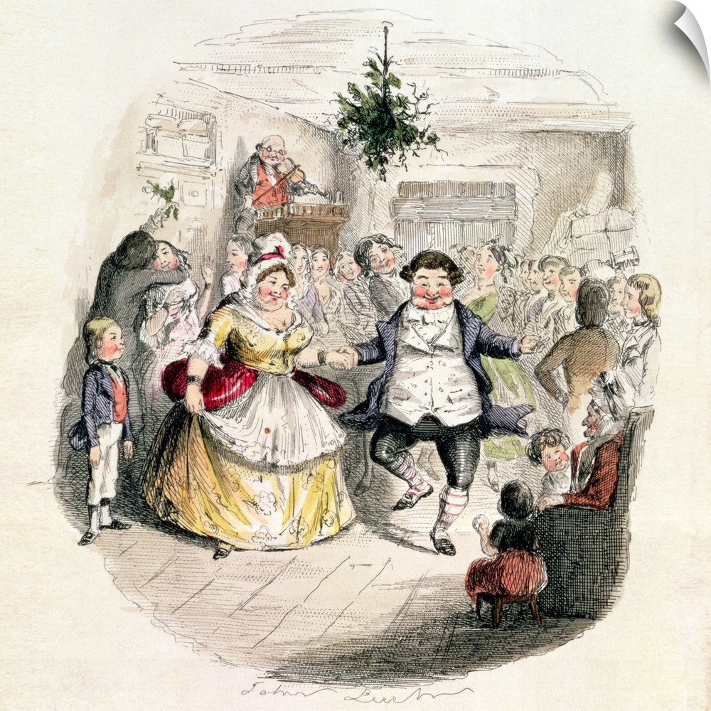 BAL14942 Mr Fezziwig's Ball, from 'A Christmas Carol' by Charles Dickens (1812-70) 1843 (engraving) by Leech, John (1817-6...