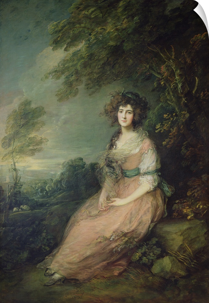 BAL11447 Mrs. Richard Brinsley Sheridan, c.1785-87 (oil on canvas)  by Gainsborough, Thomas (1727-88); 219.7x153. cm; Mell...