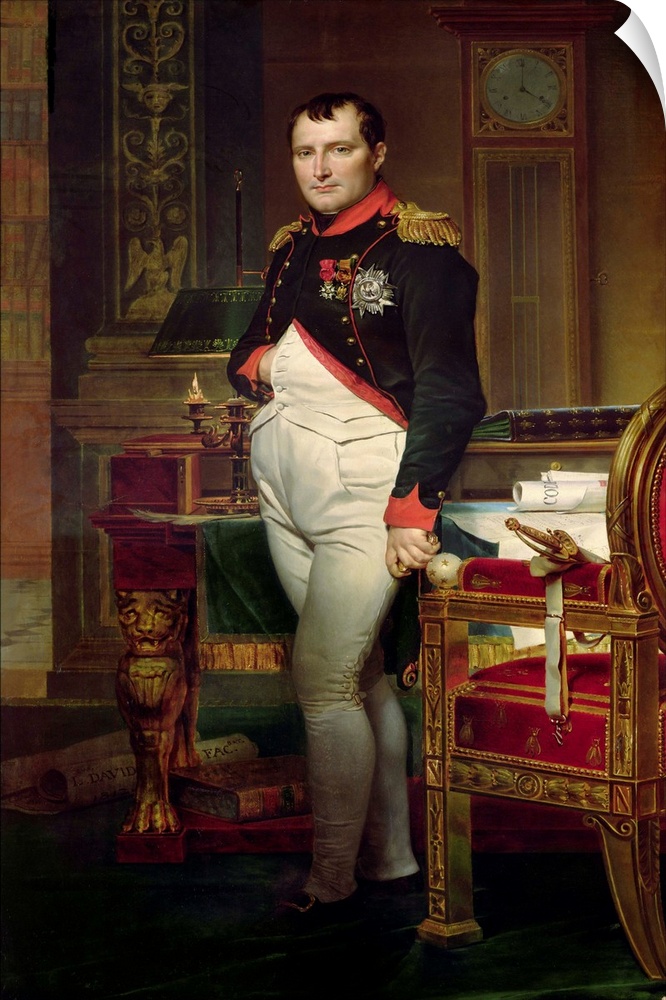 Napoleon Bonaparte (1769-1821); portrait depicting the Emperor in characteristic pose with his hand tucked into his waistc...
