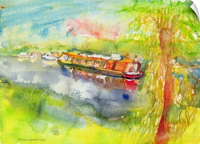 Narrow Boat On The River Lea