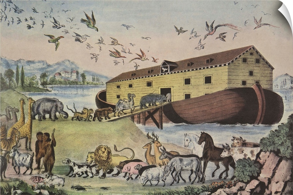Noah's Ark, And they went in unto Noah into the ark, two and two of all flesh, wherein is the breath of life - Gen. VII 15...