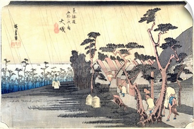 Oiso: Toraga Ame Shower, from the series 53 Stations of the Tokaido Road, 1834-35