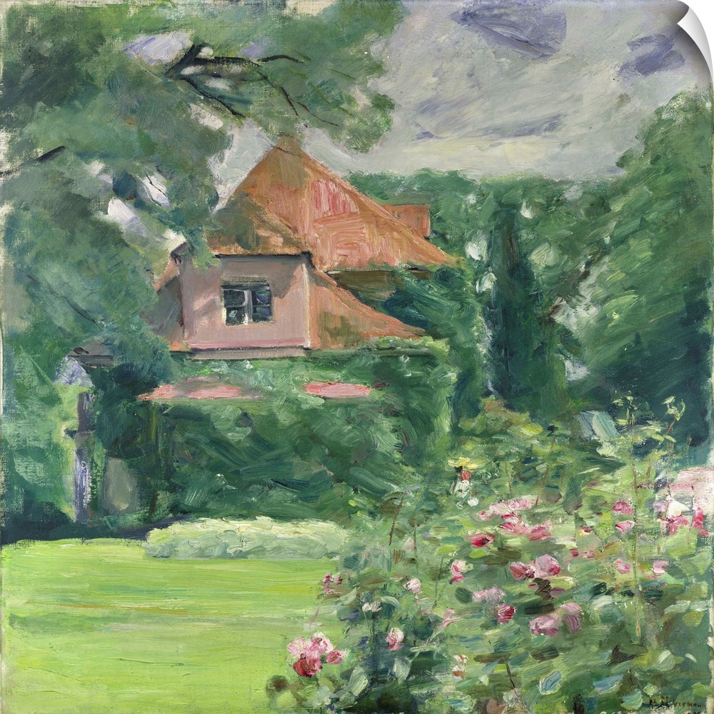 XKH144725 Old Country House, 1902 (oil on canvas)  by Liebermann, Max (1847-1935); 71x66 cm; On Loan to the Hamburg Kunsth...