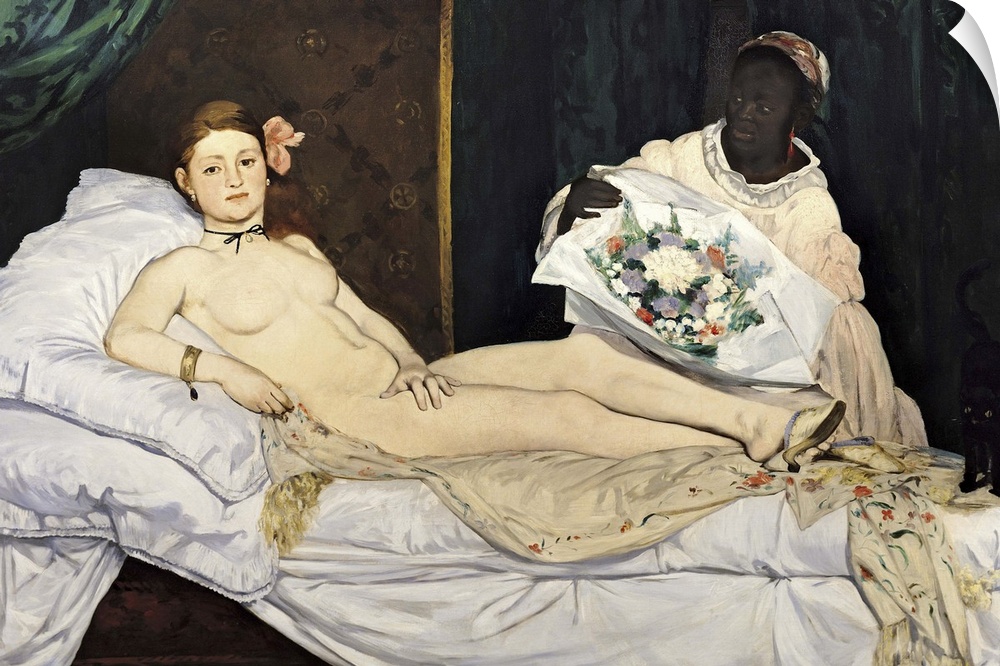 XIR64183 Olympia, 1863 (oil on canvas)  by Manet, Edouard (1832-83); 103.5x190 cm; Musee d'Orsay, Paris, France; Giraudon;...