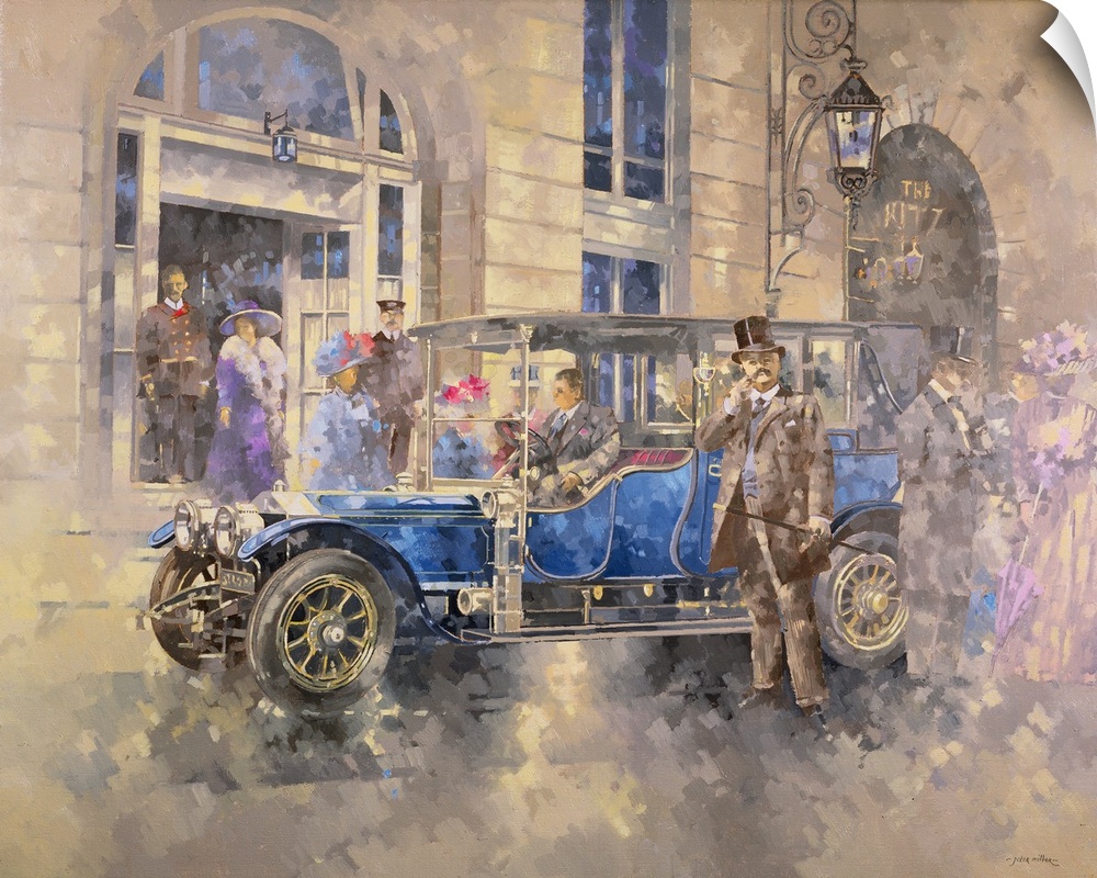 MIL234286 Outside the Ritz (oil on canvas) by Peter Miller (Contemporary Artist) (1939-2014); 50.8x61 cm; Private Collecti...