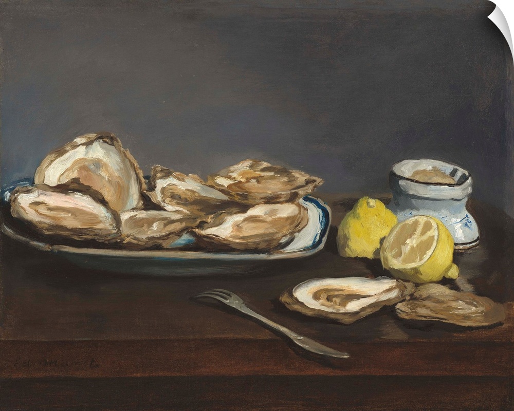 Oysters, 1862, oil on canvas.  By Edouard Manet (1832-83).