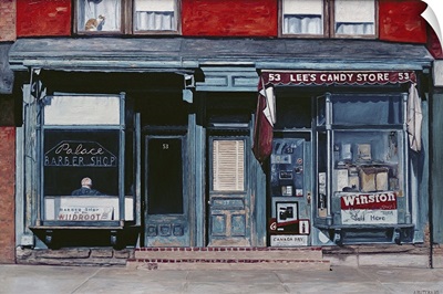 Palace Barber Shop and Lee's Candy Store, Staten Island, New York, 1985