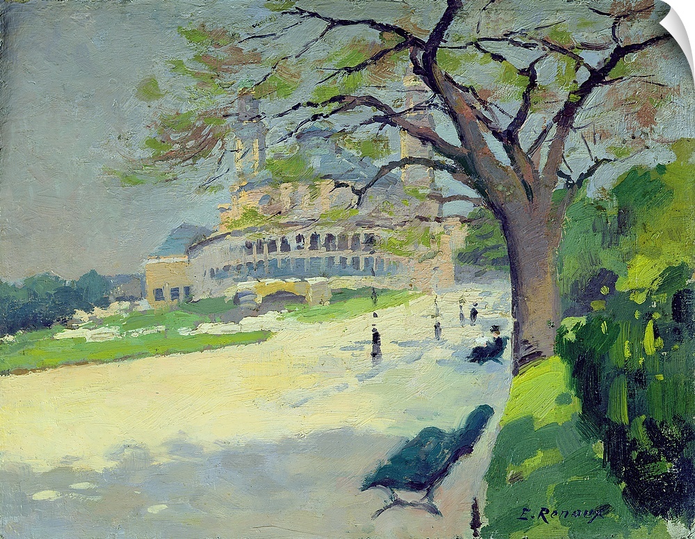 XIR175515 Palais du Trocadero (oil on panel)  by Renoux, Jules Ernest (1863-1932); 27x35 cm; Musee de la Ville de Paris, M...