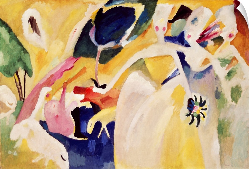 Pastoral, 1911 (originally oil on canvas) by Kandinsky, Wassily (1866-1944)