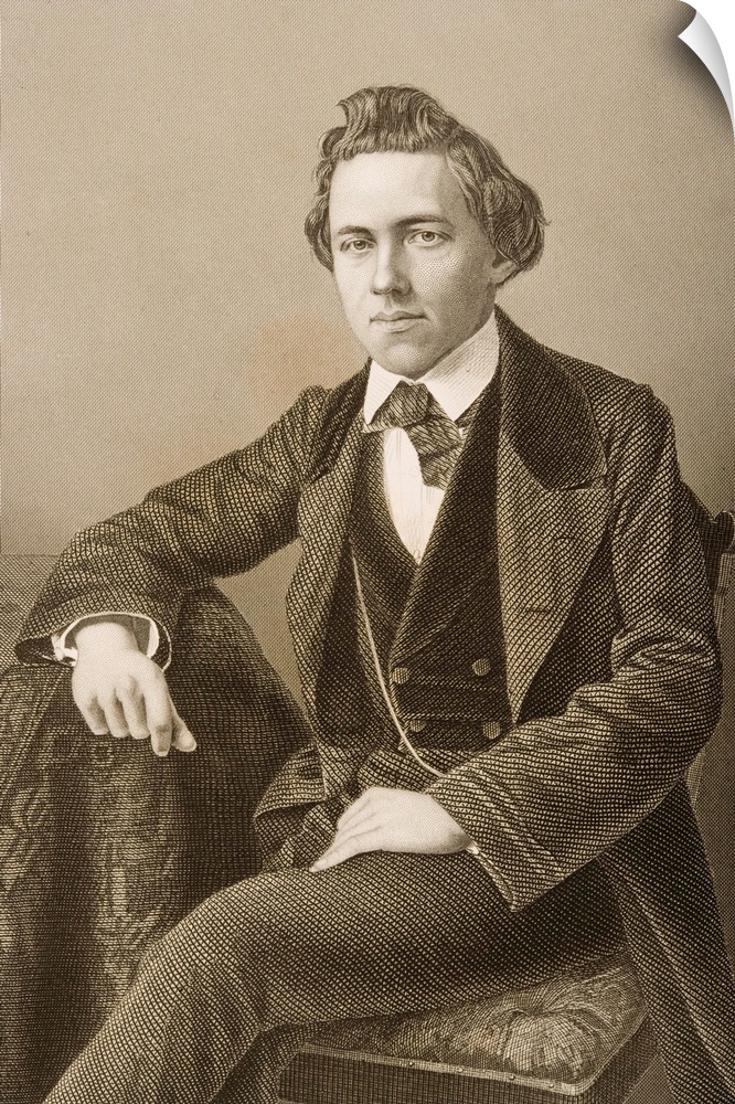 Paul Charles Morphy, 1837-1884. American chess player.Engraved by D.J.Pound from a photograph by Thompson of Paris. From t...
