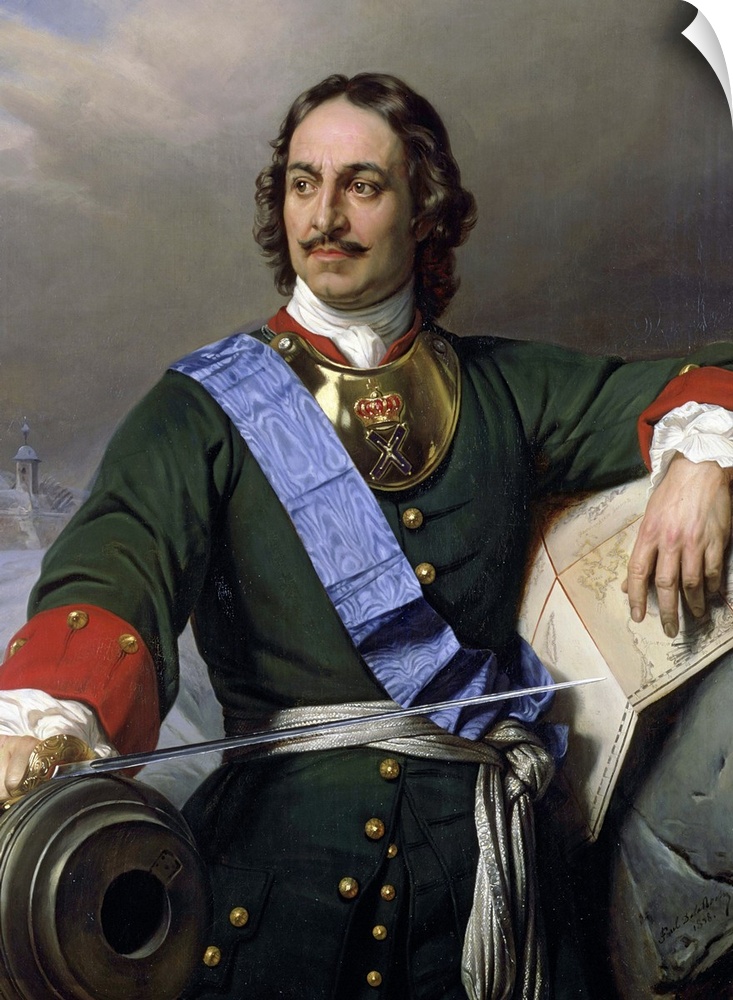 XKH144529 Peter I the Great (1672-1725) 1838 (oil on canvas) (see also 144528)  by Delaroche, Hippolyte (Paul) (1797-1856)...
