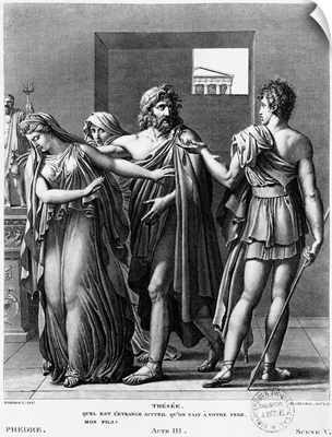 Phaedra, Theseus and Hippolytus, from Act III Scene v of 'Phedre'