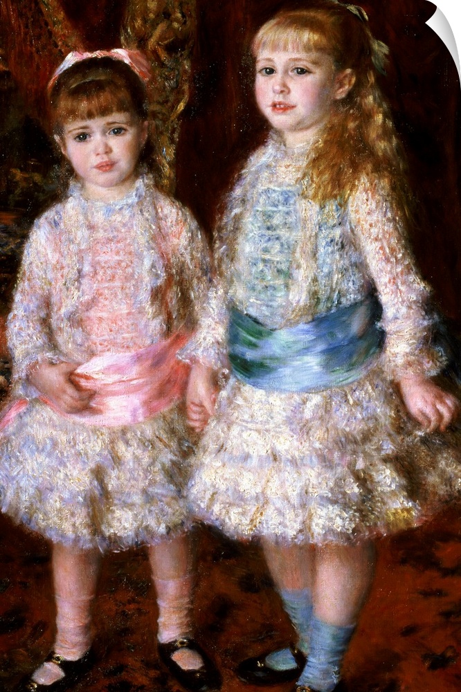 BAL18945 Pink and Blue or, The Cahen d'Anvers Girls, 1881 (oil on canvas)  by Renoir, Pierre Auguste (1841-1919); 119x74 c...