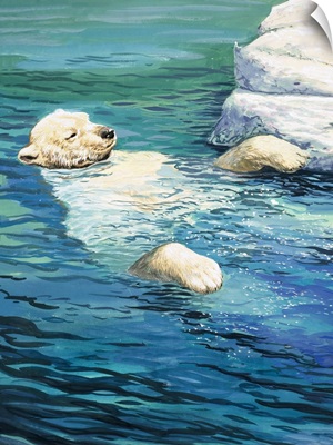 Playful Polar Bear, illustration from 'Nature's Wonderland', 1970