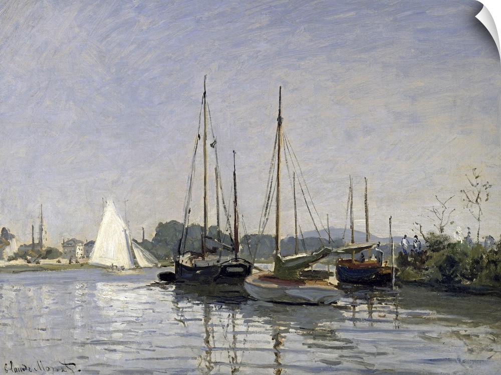 XIR55285 Pleasure Boats, Argenteuil, c.1872-3 (oil on canvas)  by Monet, Claude (1840-1926); 49x65 cm; Musee d'Orsay, Pari...