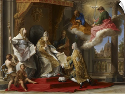 Pope Benedict XIV presenting the Encyclical 'Ex Omnibus' to the Comte de Stainville