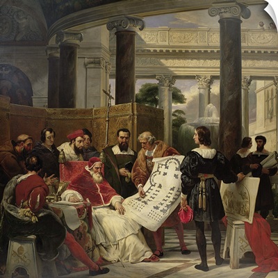 Pope Julius II ordering Bramante, Michelangelo and Raphael to construct the Vatican