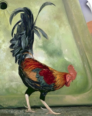 Popinjay, detail showing cockerel, 1987