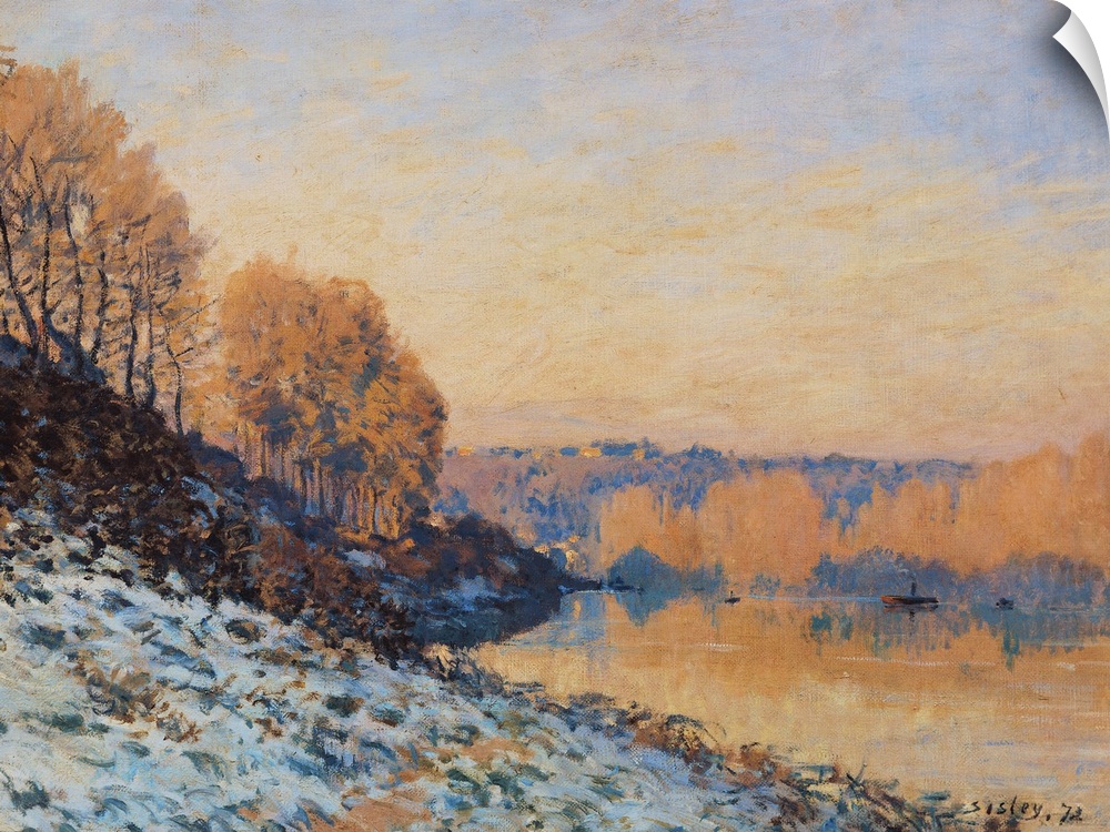 XIL16787 Port-Marly, White Frost, 1872 (oil on canvas)  by Sisley, Alfred (1839-99); Musee des Beaux-Arts, Lille, France; ...