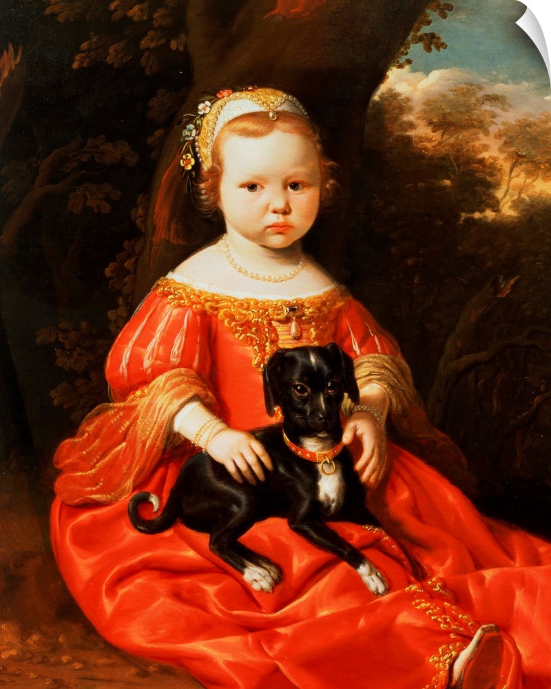 BAL53922 Portrait of a Girl with a Dog; by Cuyp, Jacob Gerritsz (1594-1651) (attr. to); oil on canvas; Johnny van Haeften ...