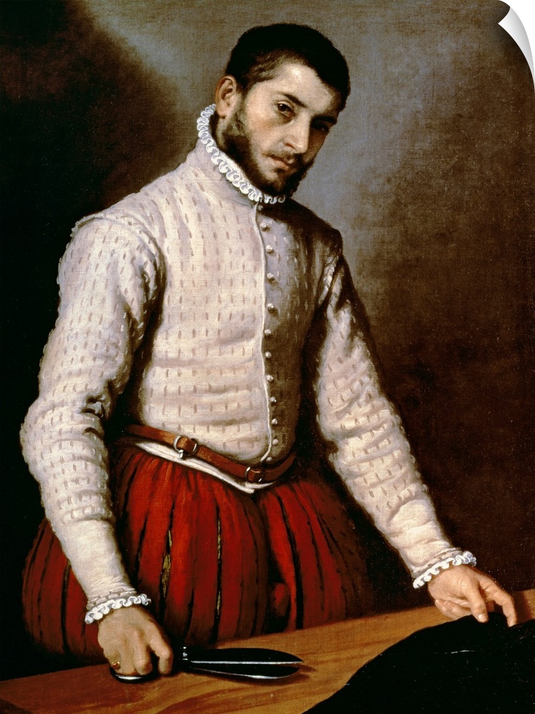 XCF966 Portrait of a Man (The Tailor) c.1570 (oil on canvas)  by Moroni, Giovanni Battista (c.1525-78); 97.8x74.9 cm; Nati...