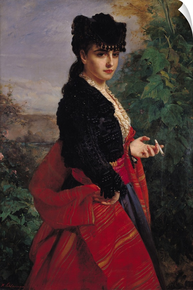 XIR158876 Portrait of a Spanish Woman (oil on canvas) by Schlesinger, Heinrich Wilhelm (1814-93)