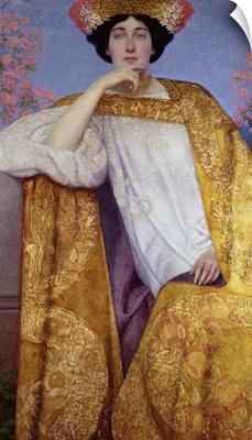 Portrait Of A Woman In A Golden Dress
