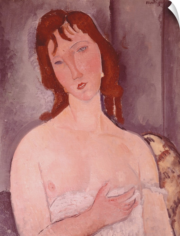 MFA208808 Portrait of a Young Woman, 1916-19 (oil on canvas) by Modigliani, Amedeo (1884-1920); 65x50 cm; Private Collecti...