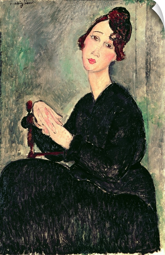 CH100787 Portrait of a Young Woman (The Concierge) c.1916 (oil on canvas) by Modigliani, Amedeo (1884-1920); 55x46.3 cm; P...