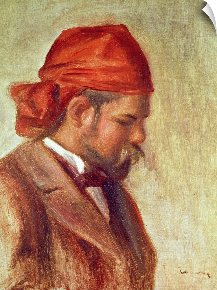 XIR36566 Portrait of Ambroise Vollard (1868-1939) (oil on panel)  by Renoir, Pierre Auguste (1841-1919); 30x25 cm; Musee d...