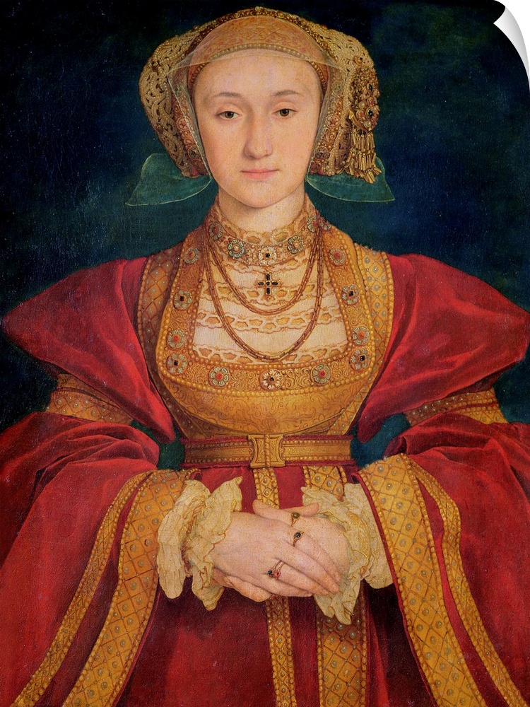 XIR24939 Portrait of Anne of Cleves (1515-57) 1539 (oil on canvas) by Holbein the Younger, Hans (1497/8-1543); 65x48 cm; L...