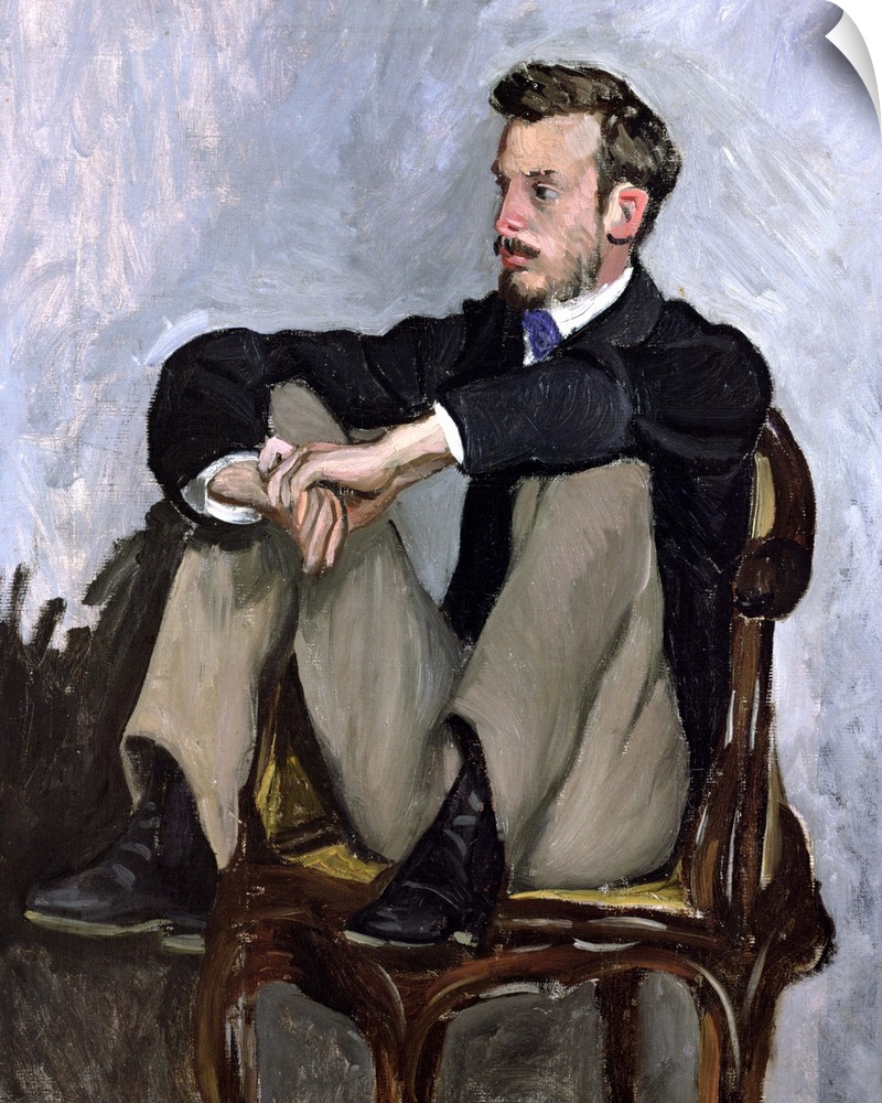 XIR32941 Portrait of Auguste Renoir (1841-1919), 1867 (oil on canvas)  by Bazille, Jean Frederic (1841-70); 62x51 cm; Muse...