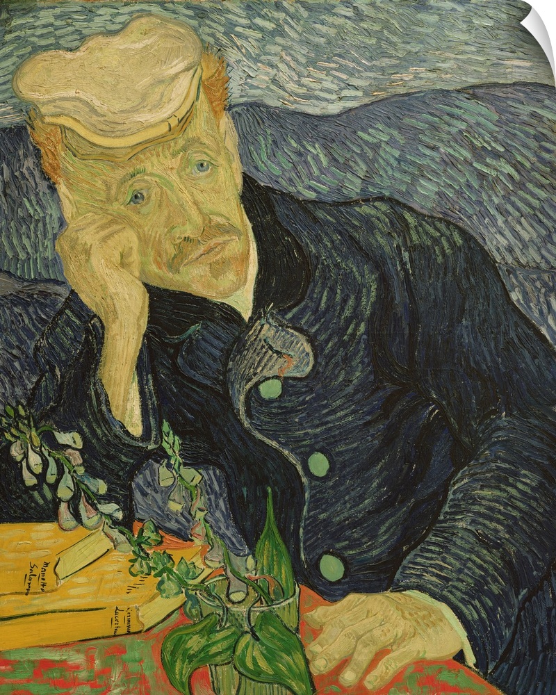 Portrait of Dr Paul Gachet, oil on canvas.  By Vincent van Gogh (1853-90).
