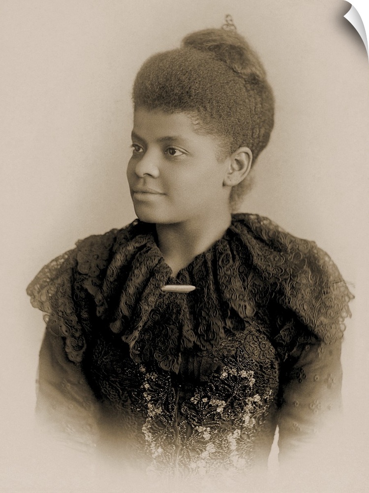 Portrait of Ida B. Wells Barnett, c.1893 (sepia photo) by American School, (19th century); (Ida Bell Wells-Barnett (1862  ...