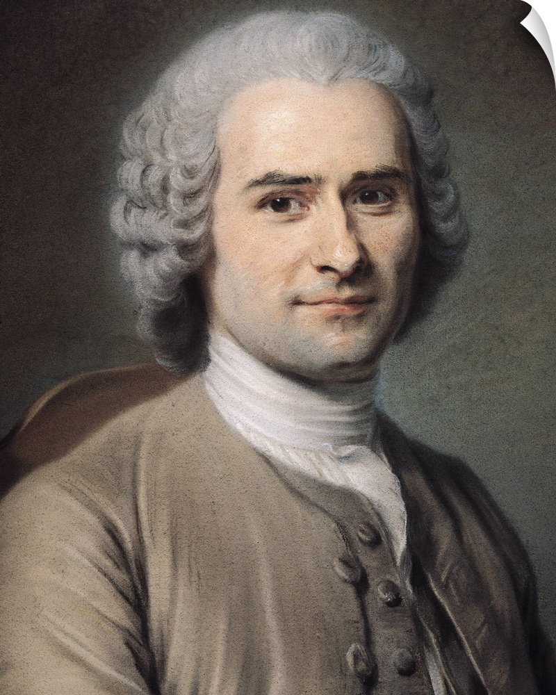 XIR70897 Portrait of Jean Jacques Rousseau (1712-78) (pastel on paper); by Tour, Maurice Quentin de la (1704-88); 45x34 cm...